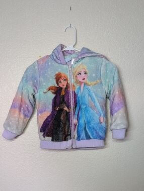 Disney Frozen pastel purple blue zip-up hooded sweater
